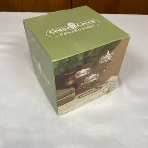 Cedar Creek Wire Holder w/ 3 Glass Tealight Holders Candle Holder